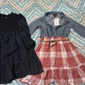 Lilt Navy and Pink Plaid Dress Set